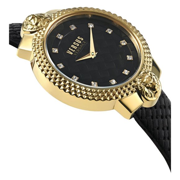 Versace Versus 38mm Gold Women\'s Black Strap Watch main image 5